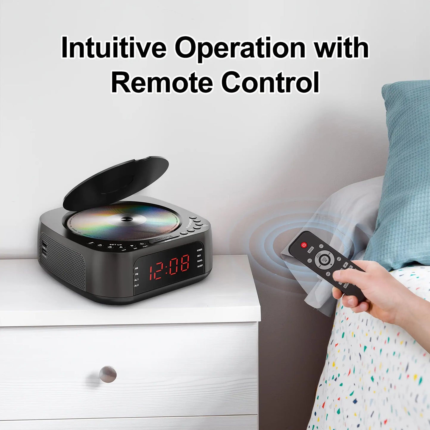 CD Player Alarm Clock Radio with Remote