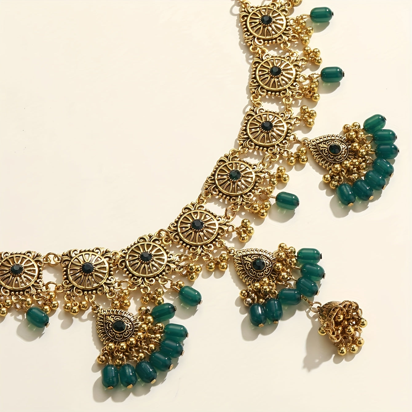 Multi-Colored Tassel Waist Chain with Golden Accents