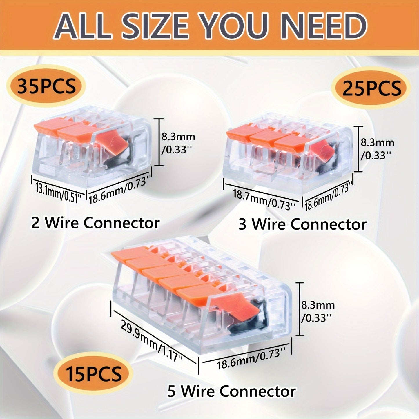 electrical quick connectors, lever wire connectors combination kit