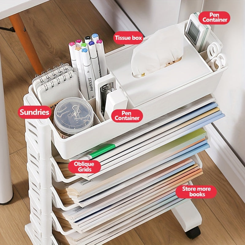 1 Five-layer portable bookshelf storage rack