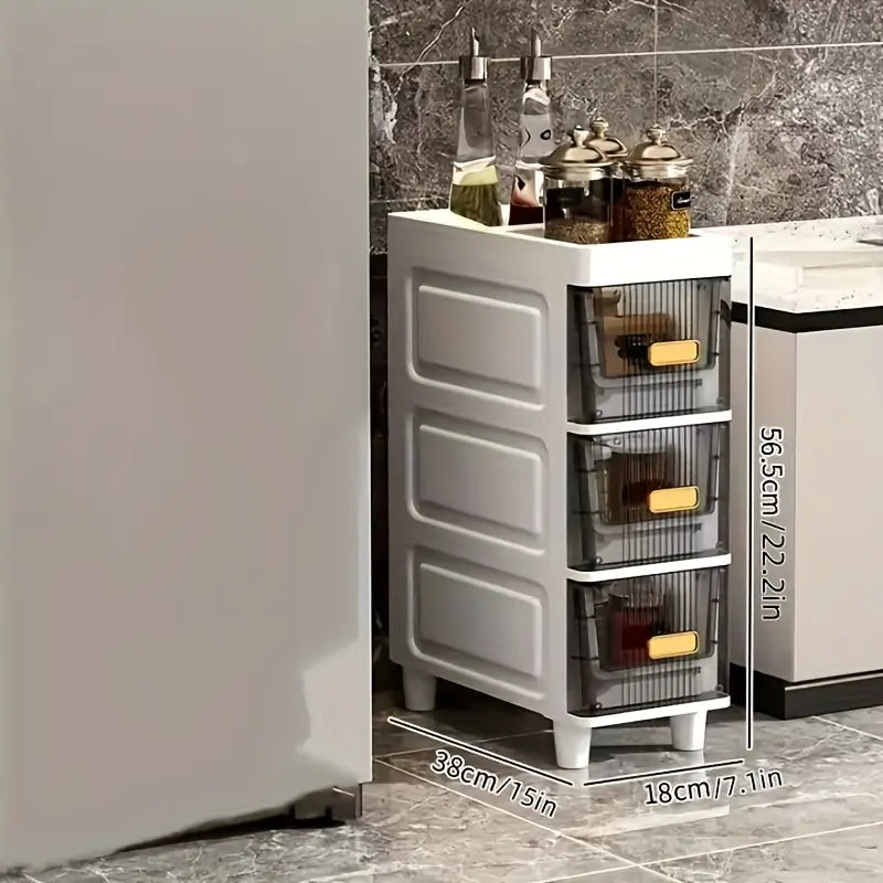 Storage Cabinet with Drawers - Stacking Plastic Organizer
