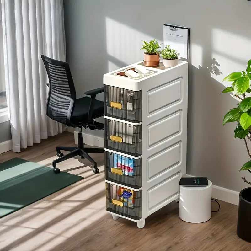 Storage Cabinet with Drawers - Stacking Plastic Organizer