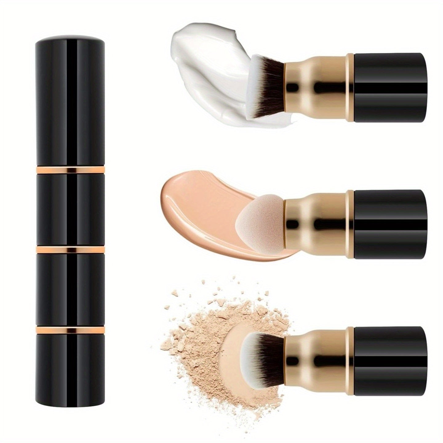A Professional Three-In-One Makeup Brush Set