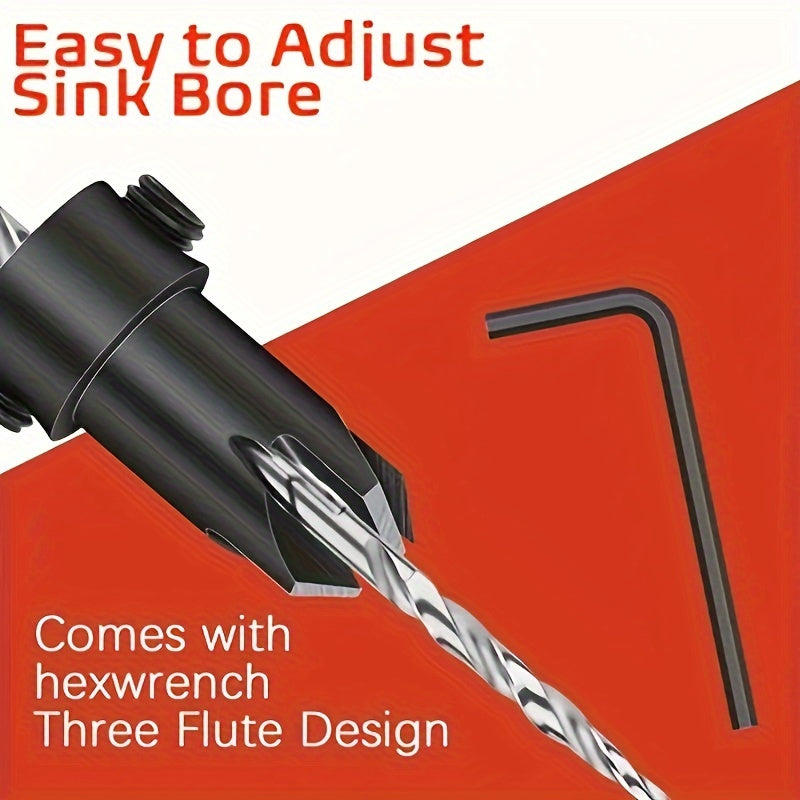 5pcs High-Speed Steel Countersink Drill Bit Set
