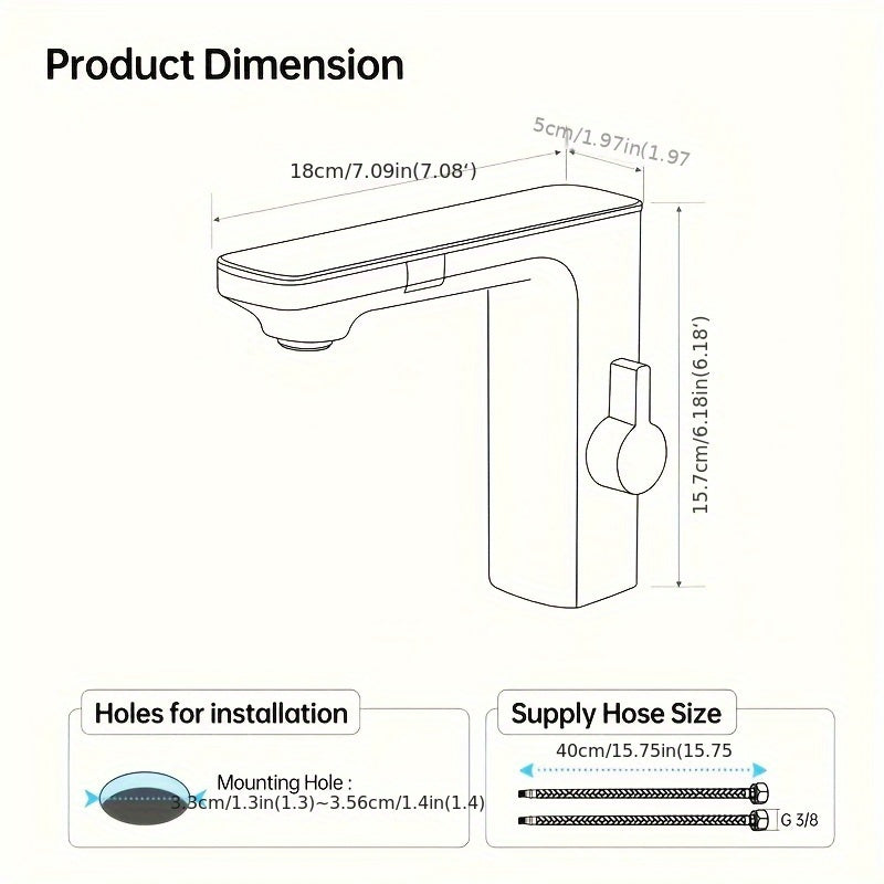 Touchless Bathroom Faucet with Dual Control