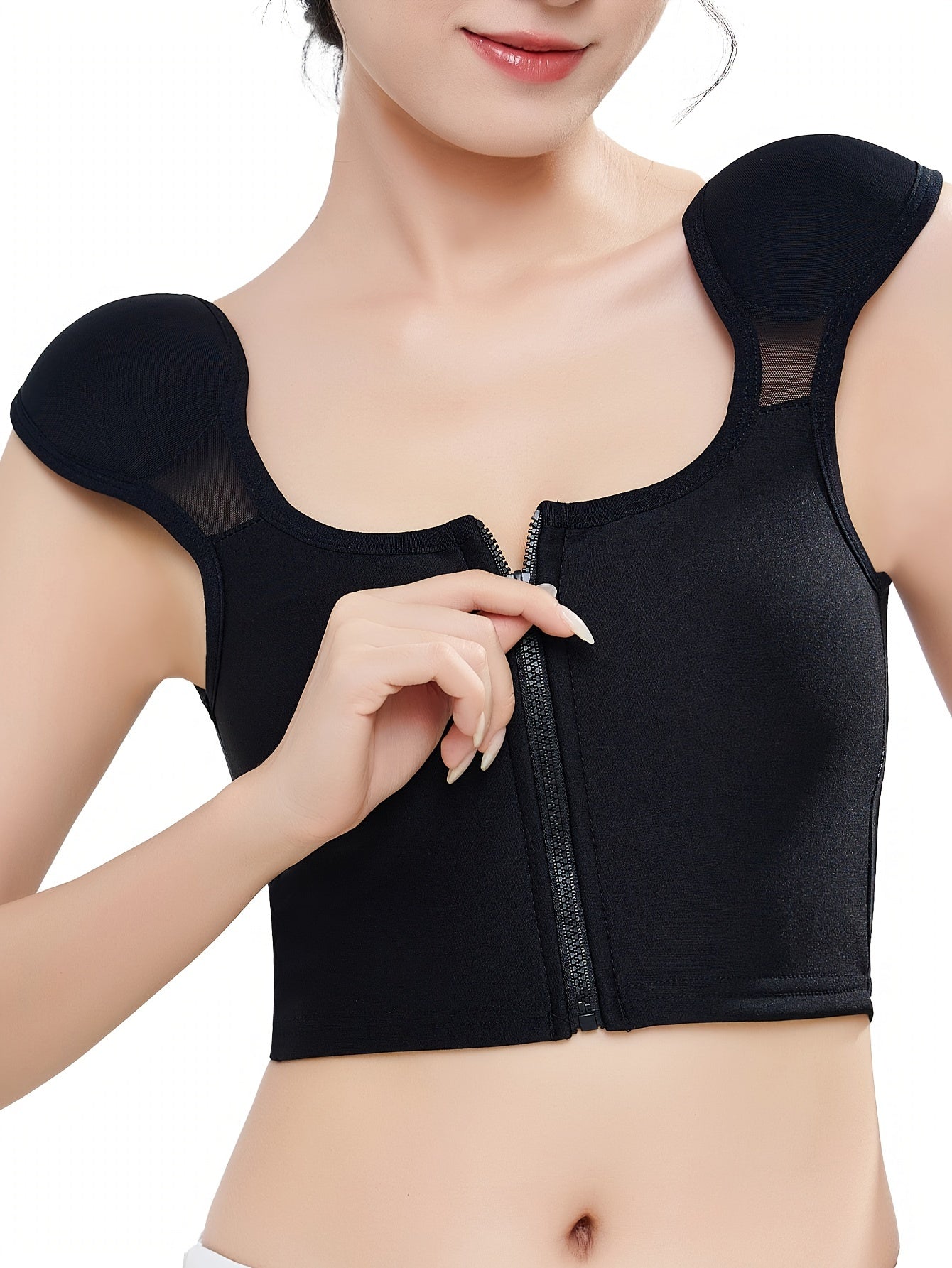 High Support Minimizer Bra for Women - Elegant Solid Color Polyester Shapewear