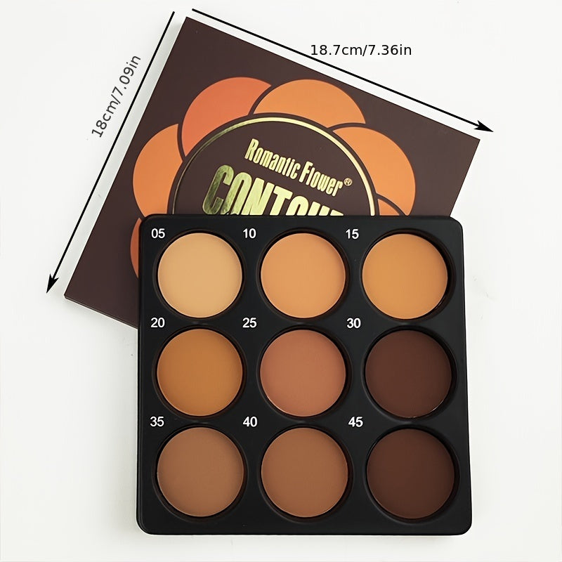 9-Color Dark Bronze Powder Palette