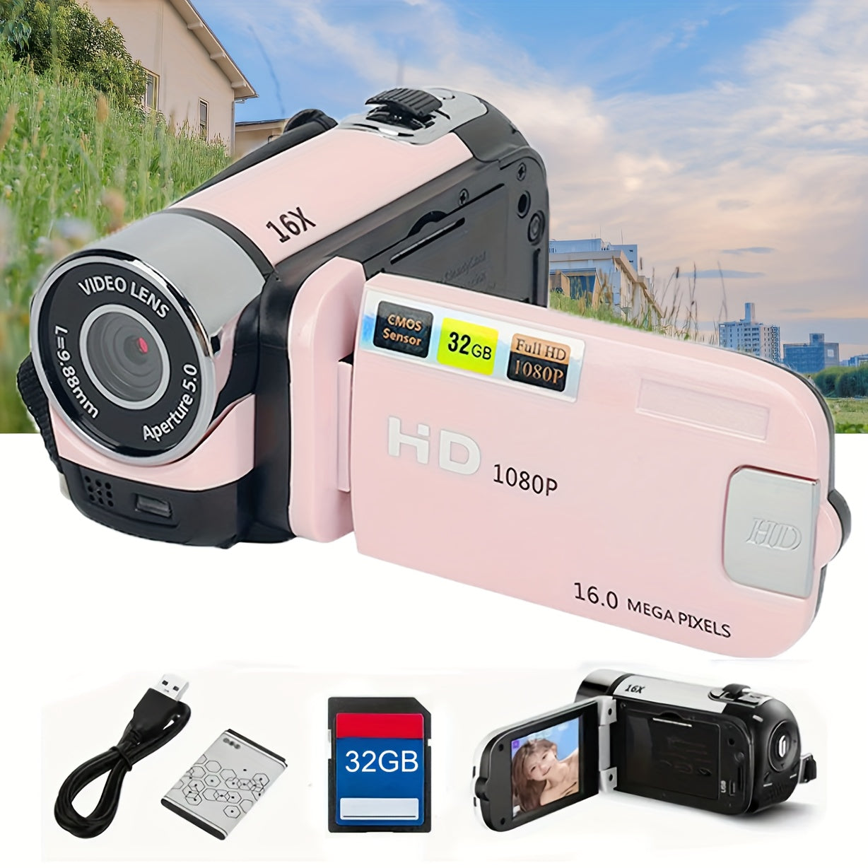 A Camera with A 270° Rotating LED Flip Screen