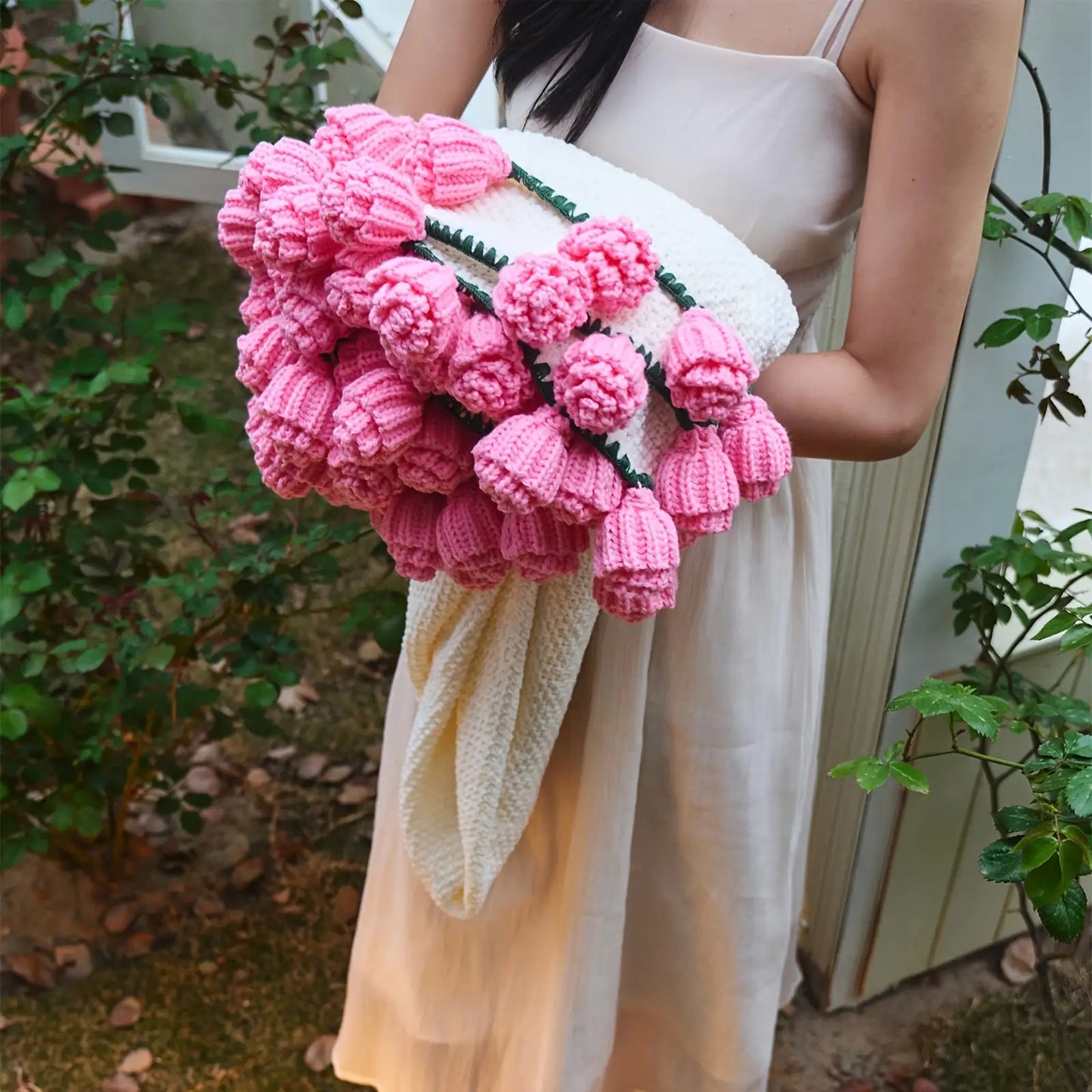 Soft French Style 1pc Rose Bouquet Throw Blanket