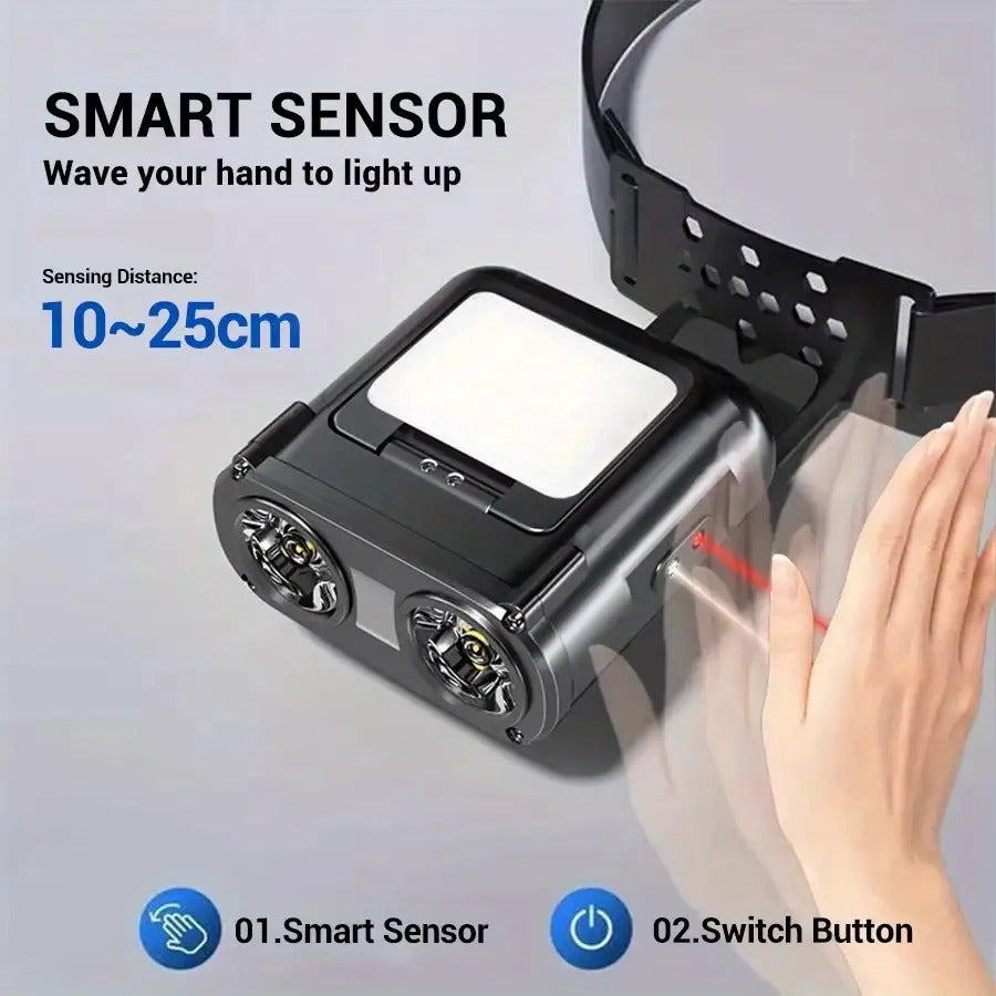 2pcs Hat Clip Light LED Sensor Headlamp