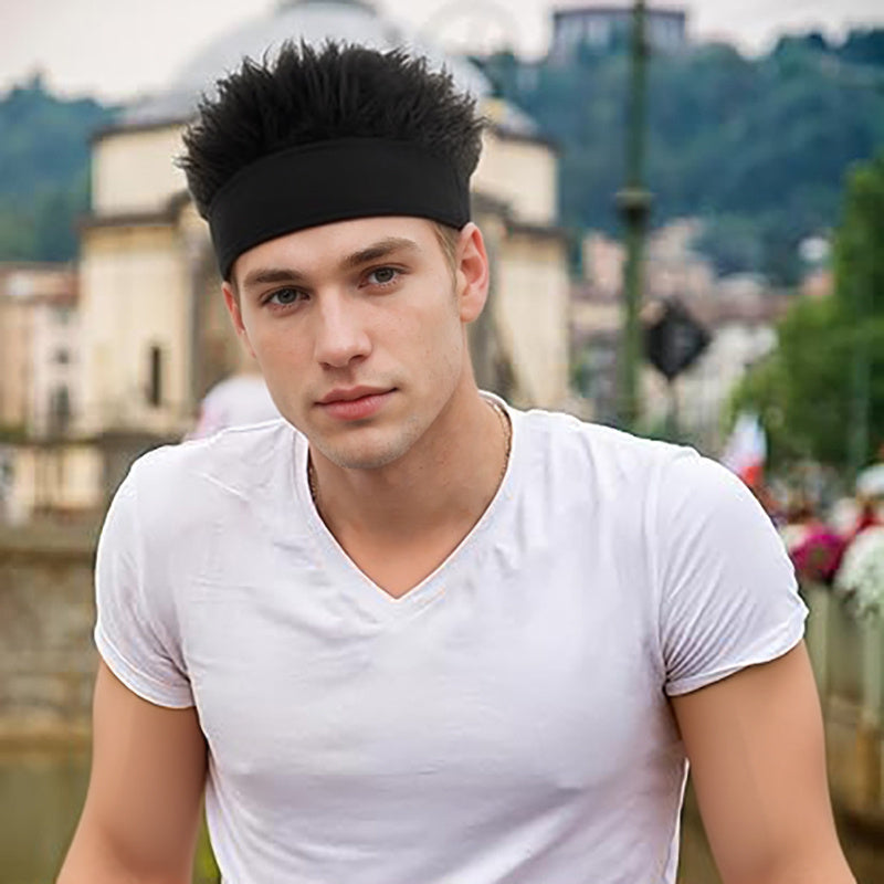 Men'S Hip-Hop Fashion Beanie with Faux Hair - Black Knit Skull Cap