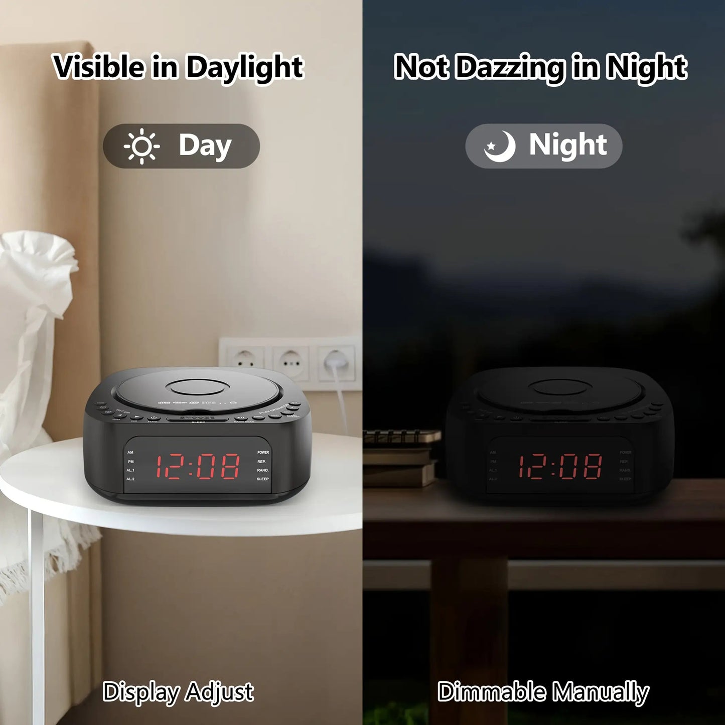 CD Player Alarm Clock Radio with Remote