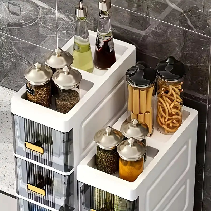 Storage Cabinet with Drawers - Stacking Plastic Organizer