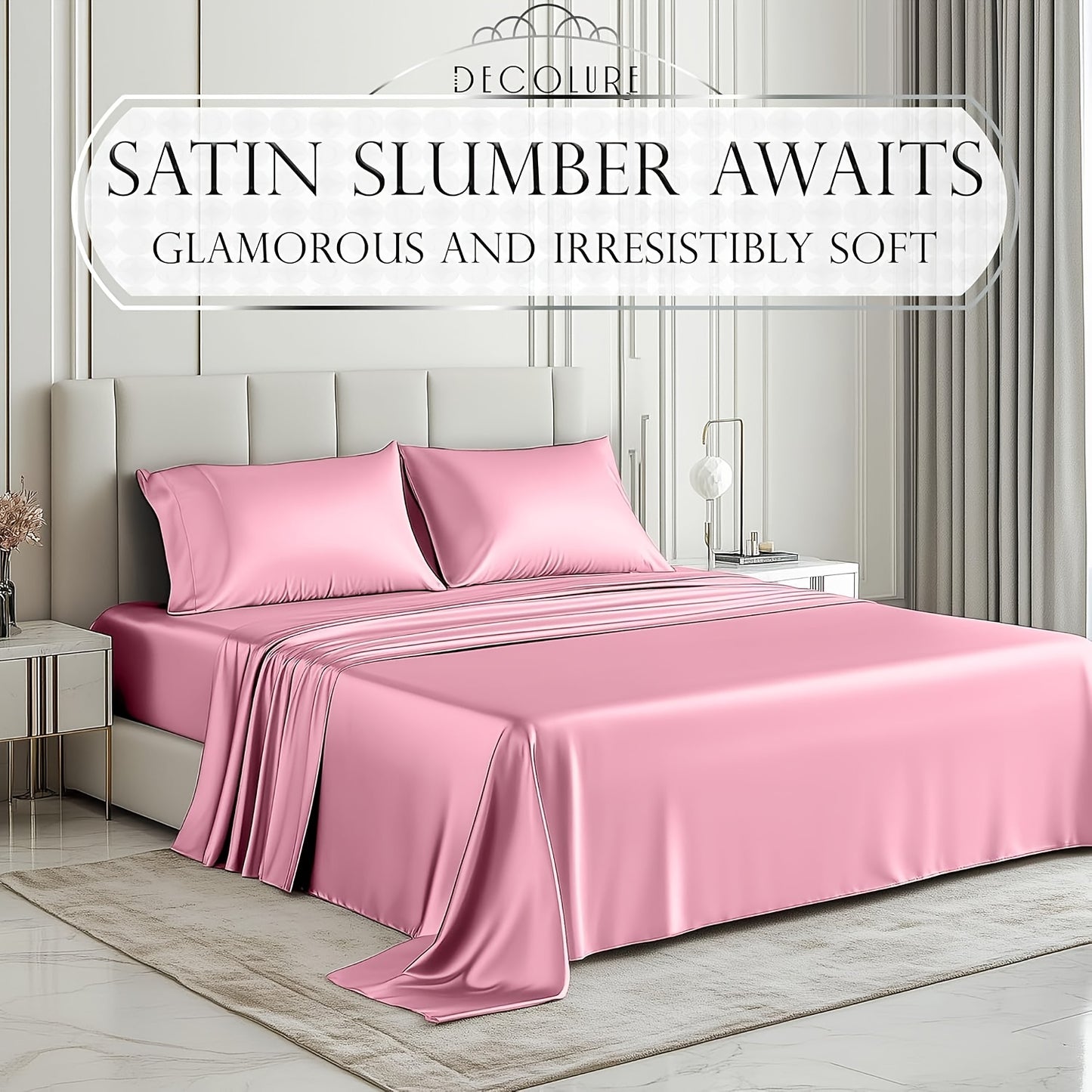 4pcs Cooling & Silky Satin Sheet Set