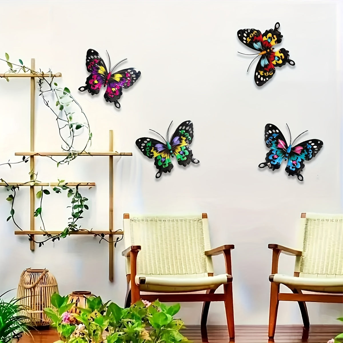 4-Pack Metal Butterfly Wall Art