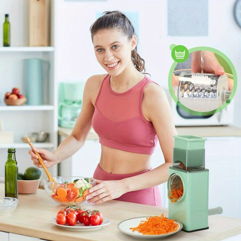 Upgraded Manual Rotary Cheese Grater & Vegetable Slicer