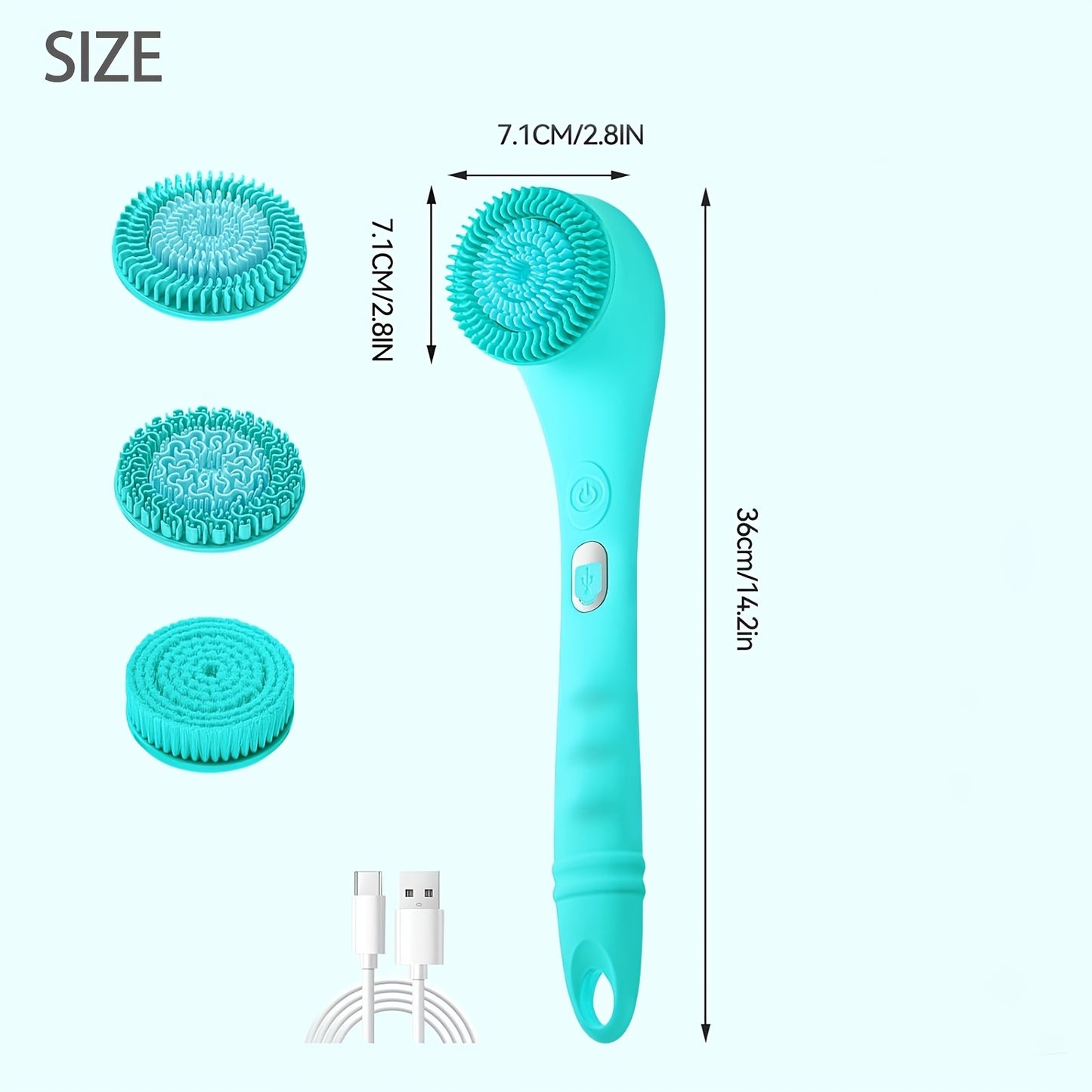 360° Fully Automatic Extended Handle Rotating Bath Cleaning Brush
