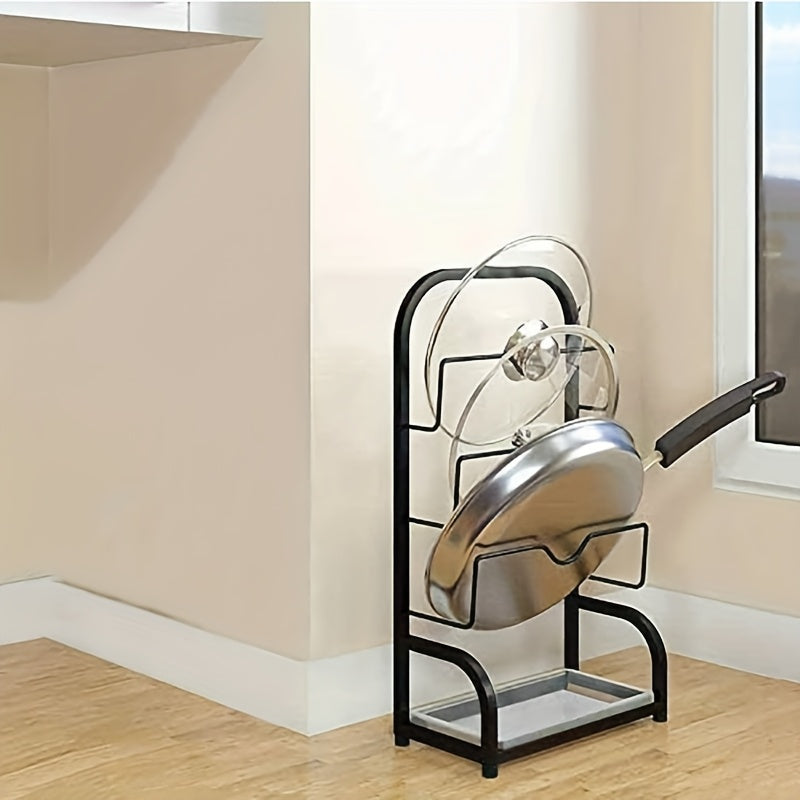 Three-tier Black Countertop Pot Lid Rack