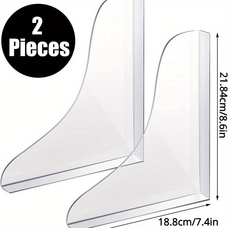 2-Pack Clear Acrylic Bathroom Splash Guard
