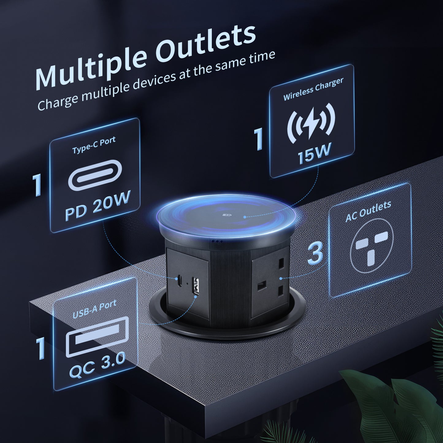 Automatic pop-up power socket