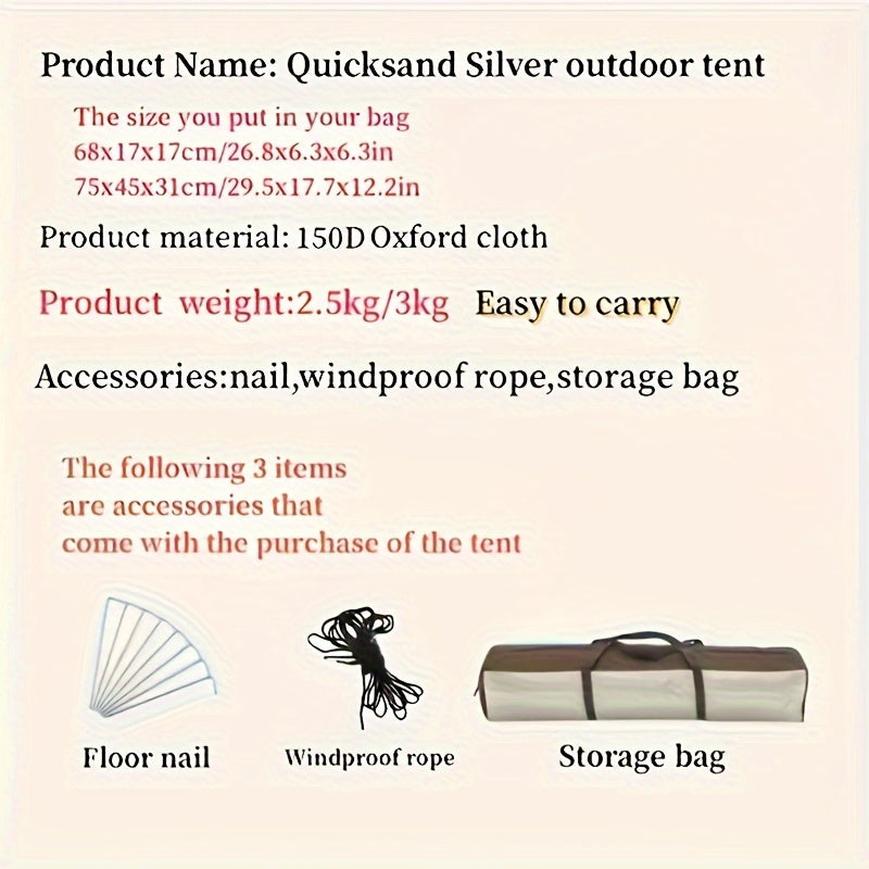 UV Repellent 4-Person Pop-Up Tent