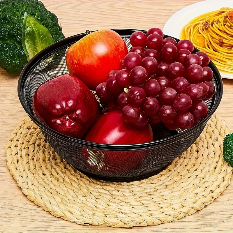 Durable Iron Fruit and Vegetable Washing Basket with Lid