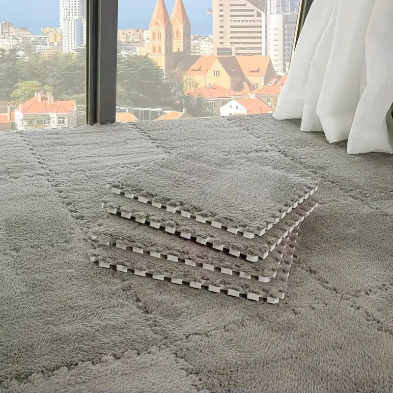 40pcs Bedroom Fleece Patchwork Mat