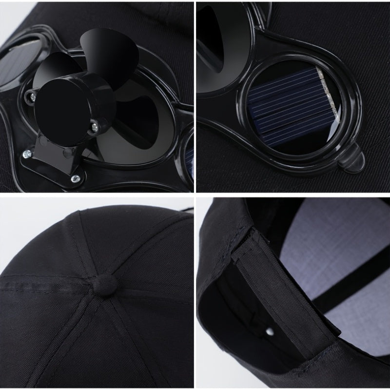 Solar-Powered Fan Baseball Cap with Adjustable Strap
