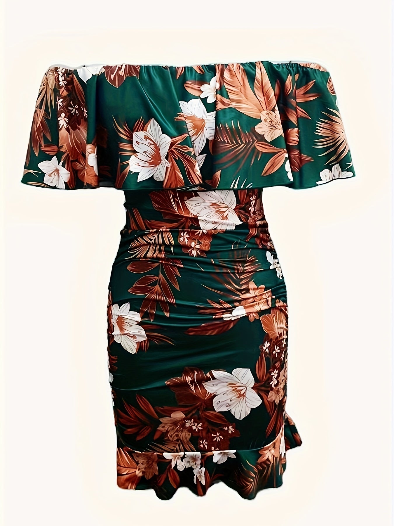 Floral Print Off Shoulder Dress