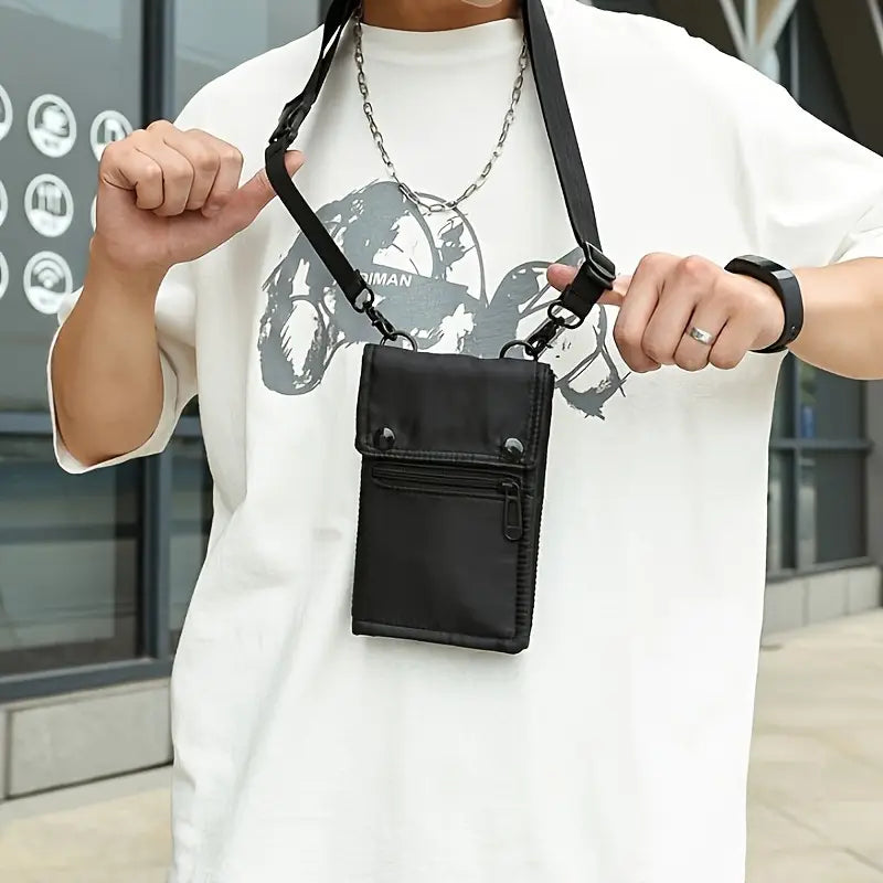 Versatile Nylon Crossbody Phone Bag with Passport Holder - Water-Resistant, Lightweight & Foldable