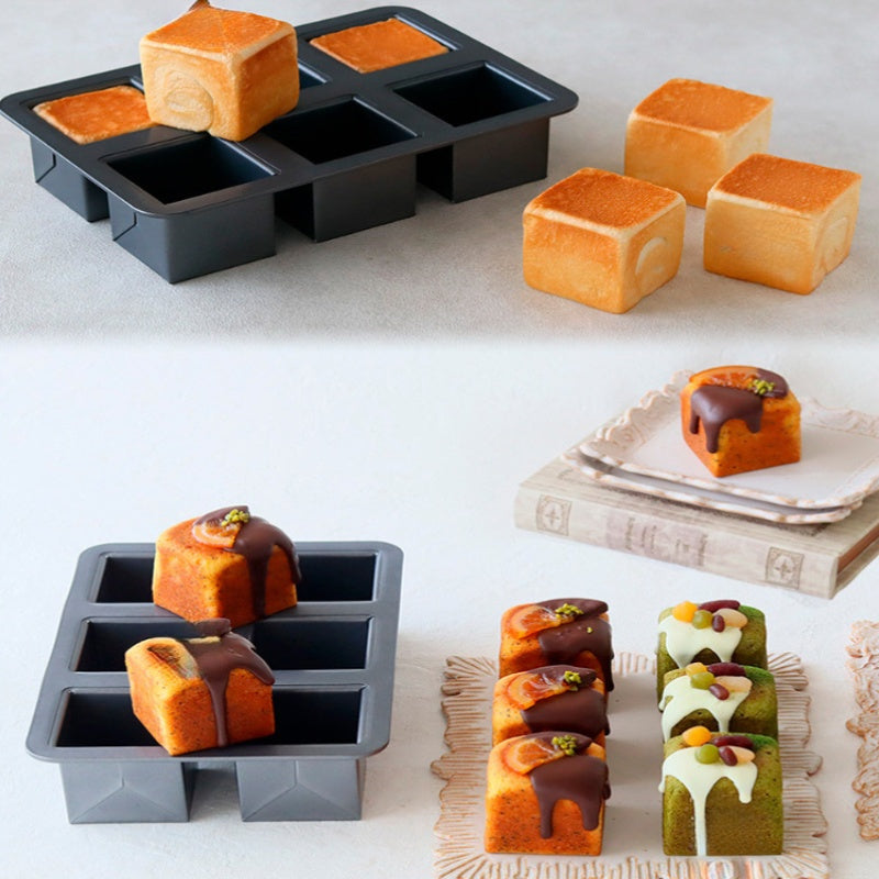 6-Cavity Non-Stick Carbon Steel Baking Mold with Lids