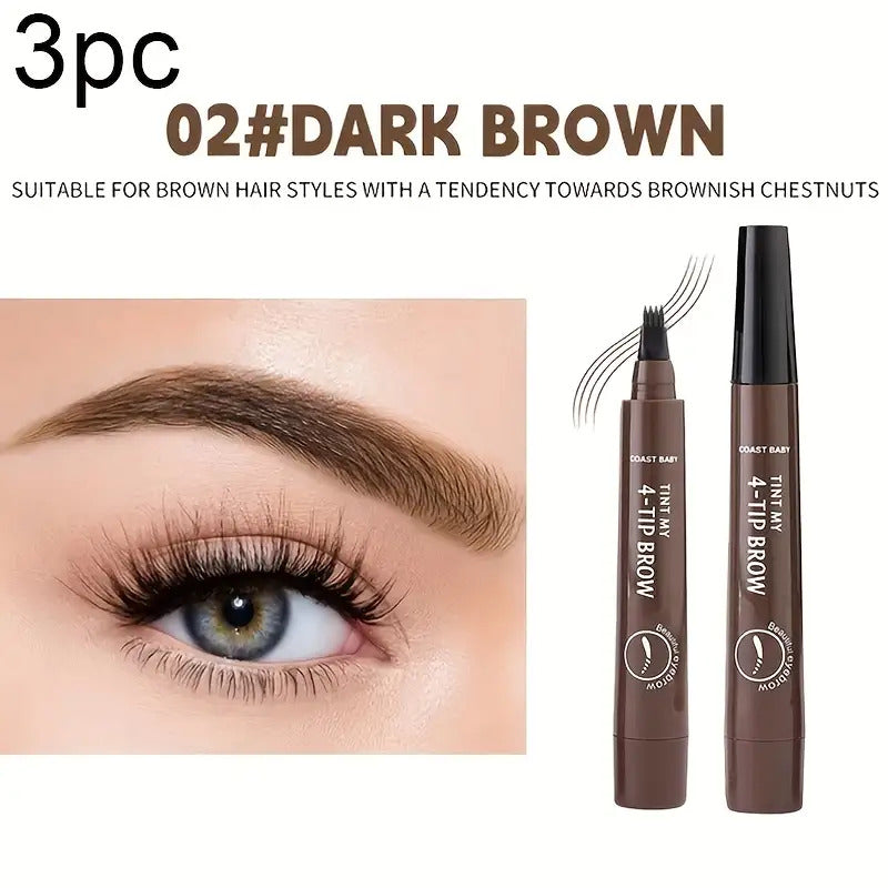 3pcs Four-pronged Eyebrow Pencil for Beginners Can Easily Get on It