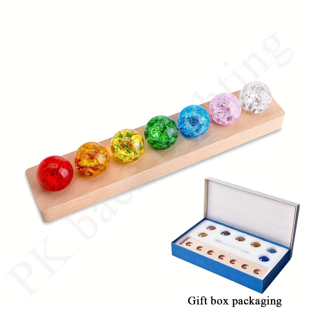 7pcs Spheres LED Night Lighting Crystal Ball Meditation Living Room Decoration Ball