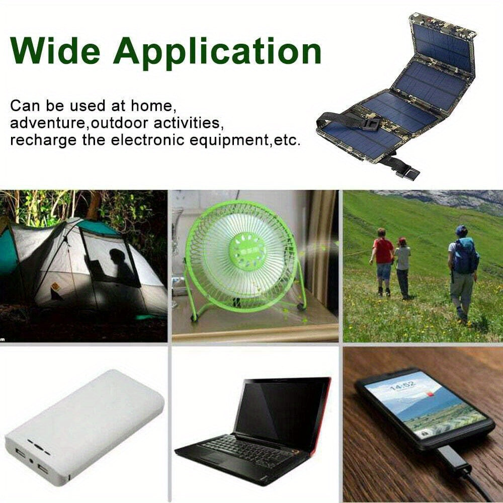 USB solar panel foldable mobile power bank outdoor camping hiking mobile phone charger