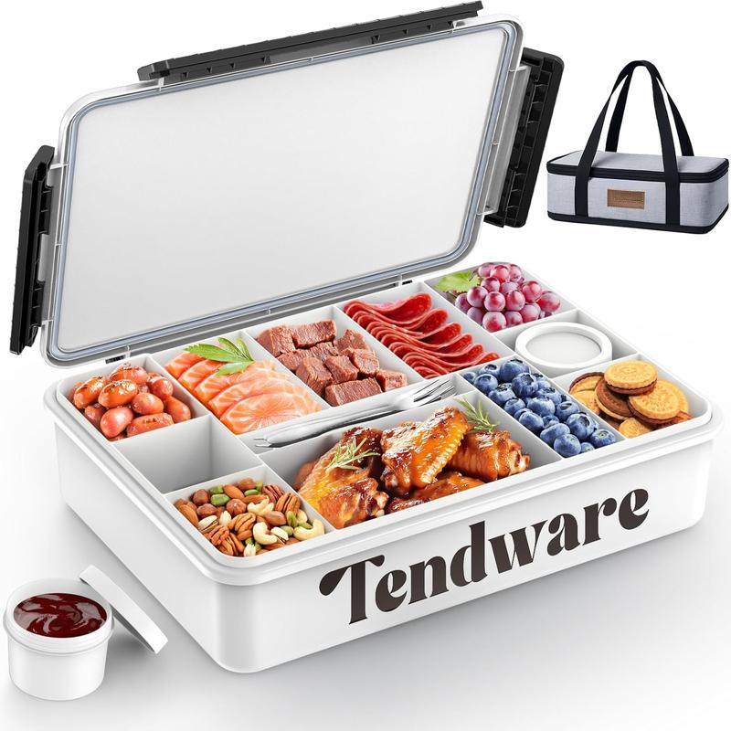 Chilled Portable Snackle Box Container with Reusable Ice Pack Divided