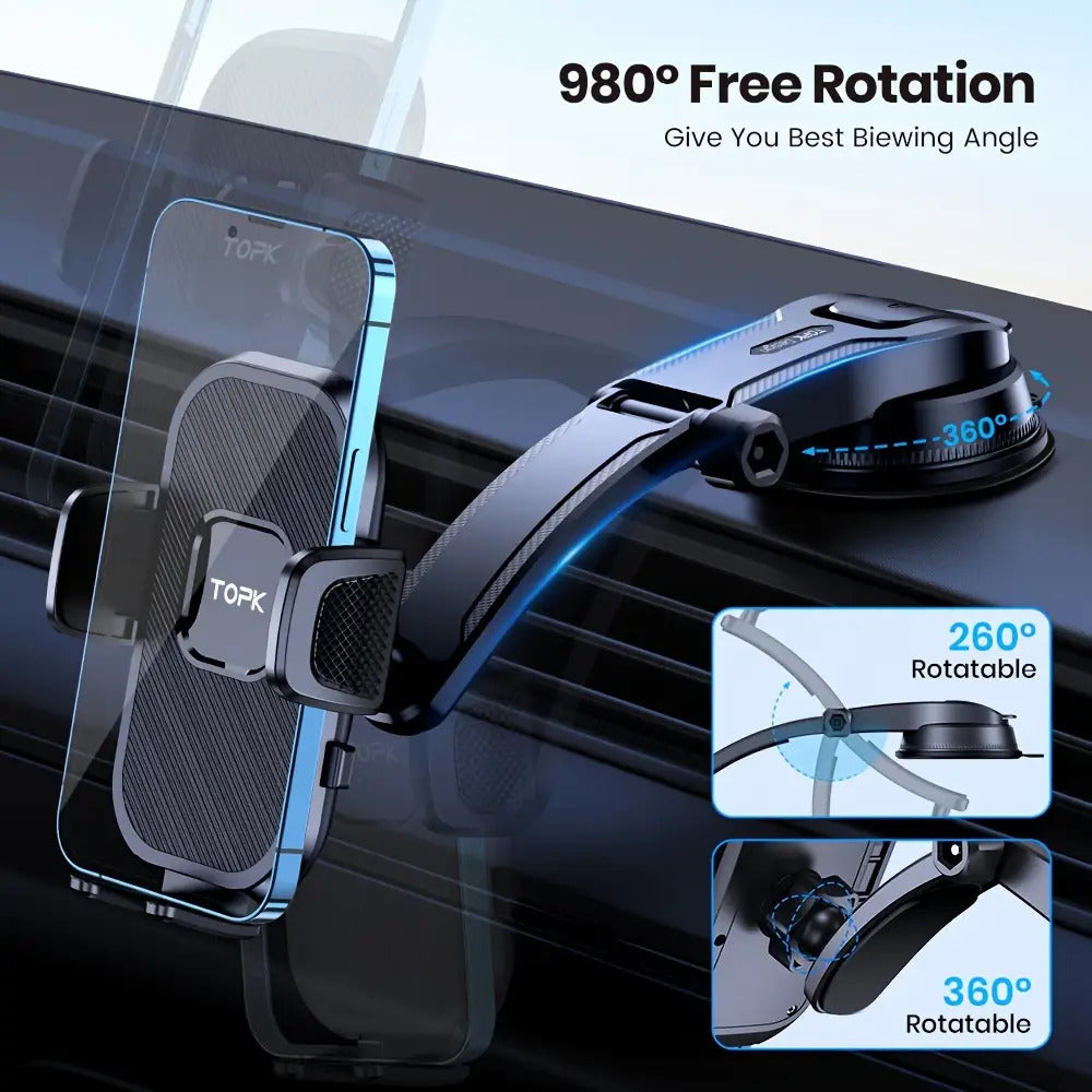 Enhanced Adjustable Cell Phone Holder for Car Dashboard