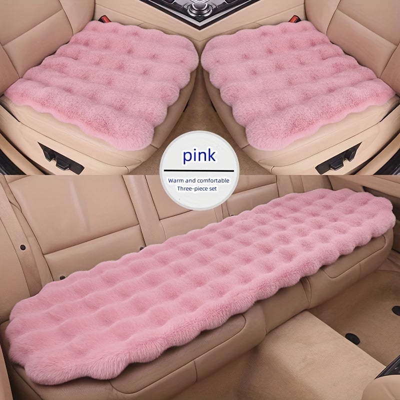 3-Piece Ultra-Soft Luxury Bubble Fleece Car Seat Covers Set