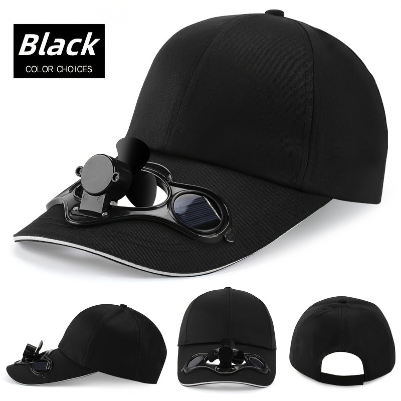 Solar-Powered Fan Baseball Cap with Adjustable Strap