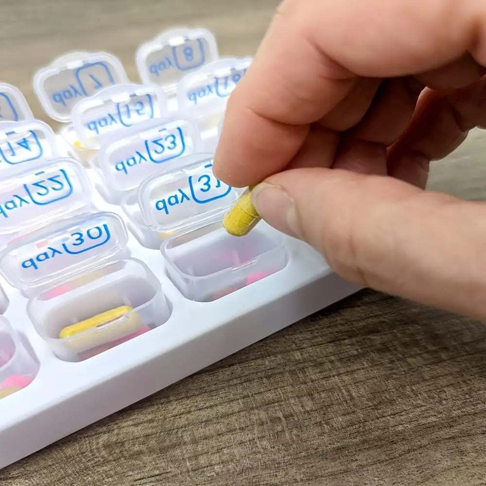 Deluxe 31-Day Pill Organizer - Thick, Durable PP Material