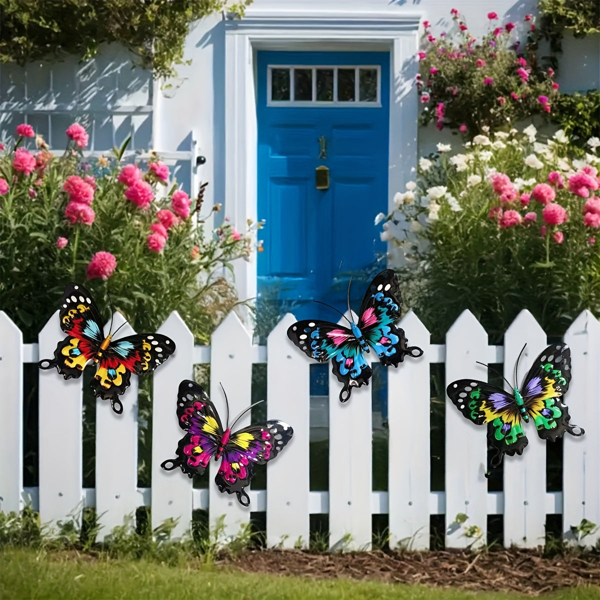 4-Pack Metal Butterfly Wall Art
