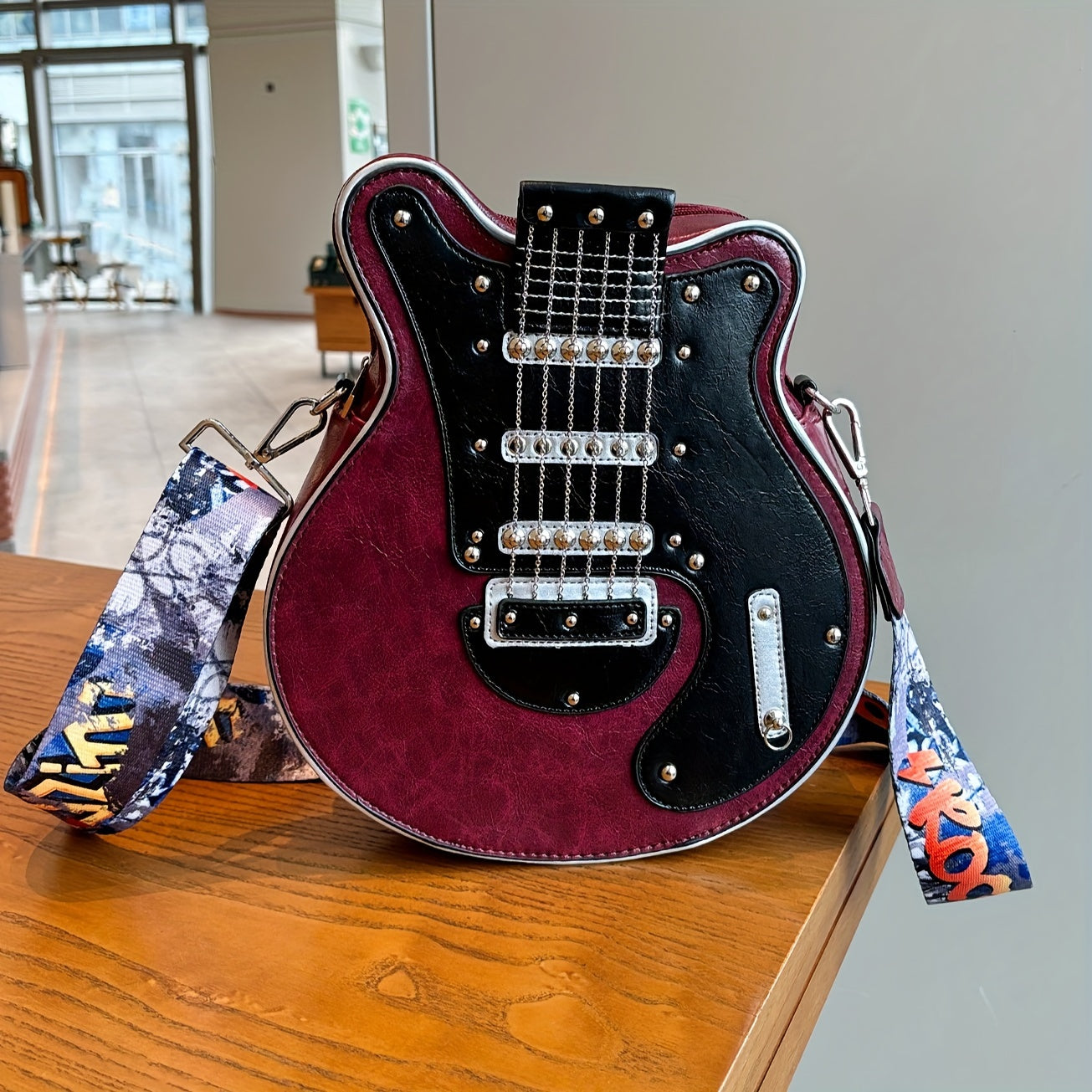 Trendy Y2K Style Guitar-Shaped Crossbody Bag