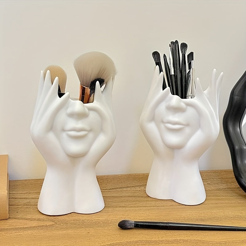 Unique creative human body art-shaped makeup brush holder and pen organizer