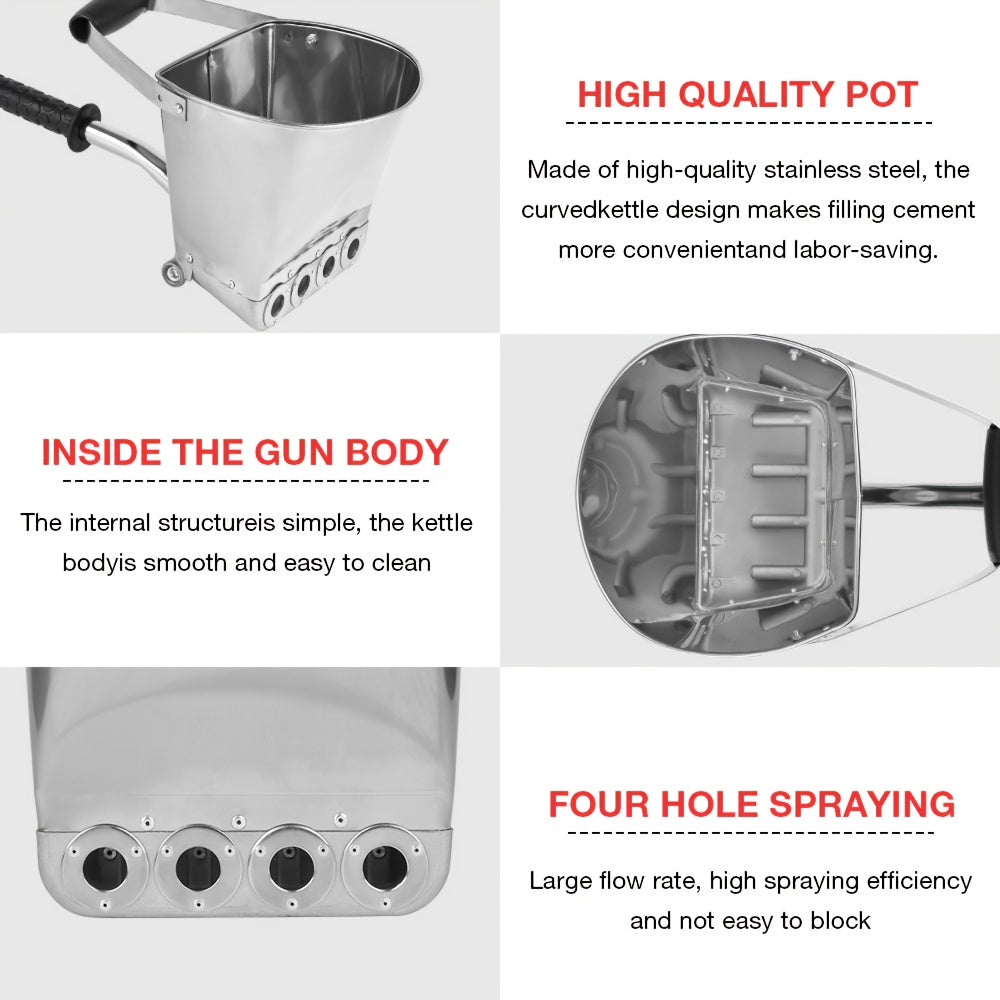 1 Set Professional 4-Hole Wall Cement Spray Gun