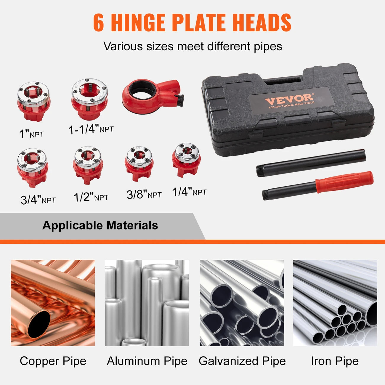 VEVOR Ratchet Pipe Threader Kit