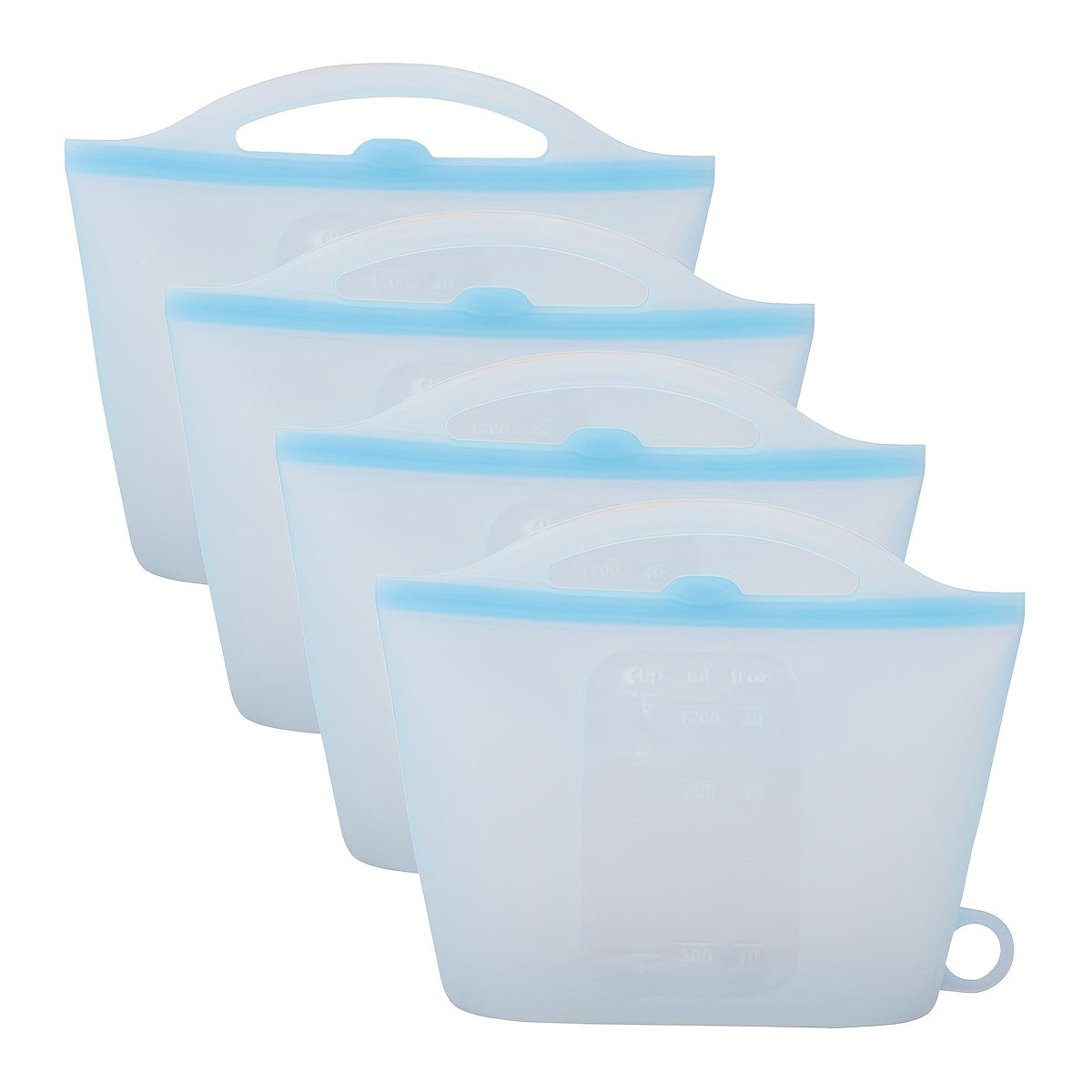4pcs Leak-Proof Silicone Food Storage Containers