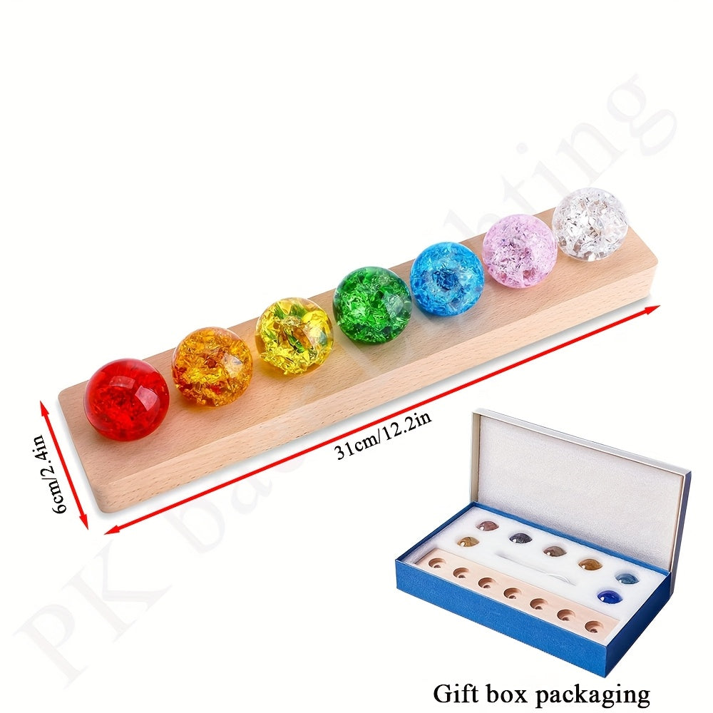 7pcs Spheres LED Night Lighting Crystal Ball Meditation Living Room Decoration Ball