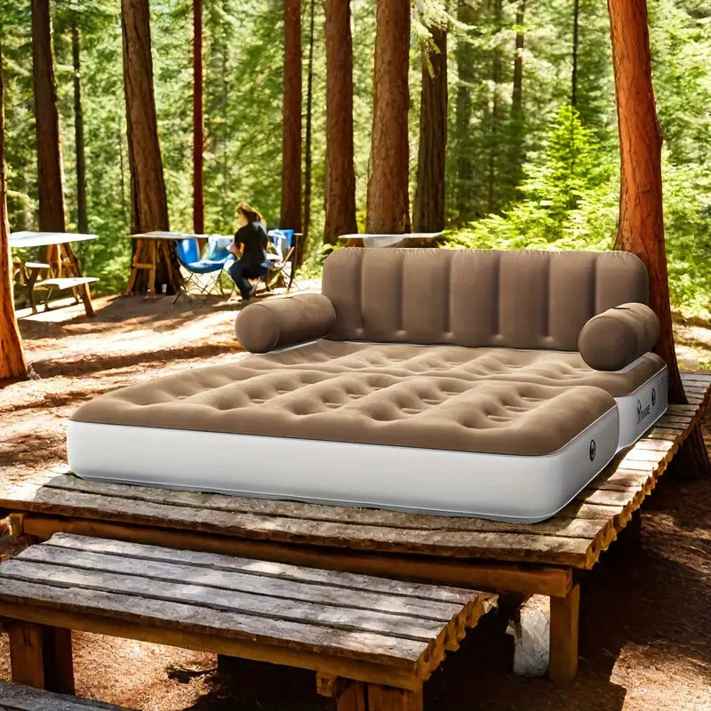 Inflatable Air Sofa Bed 2-in-1 Backrest Couch Airbed
