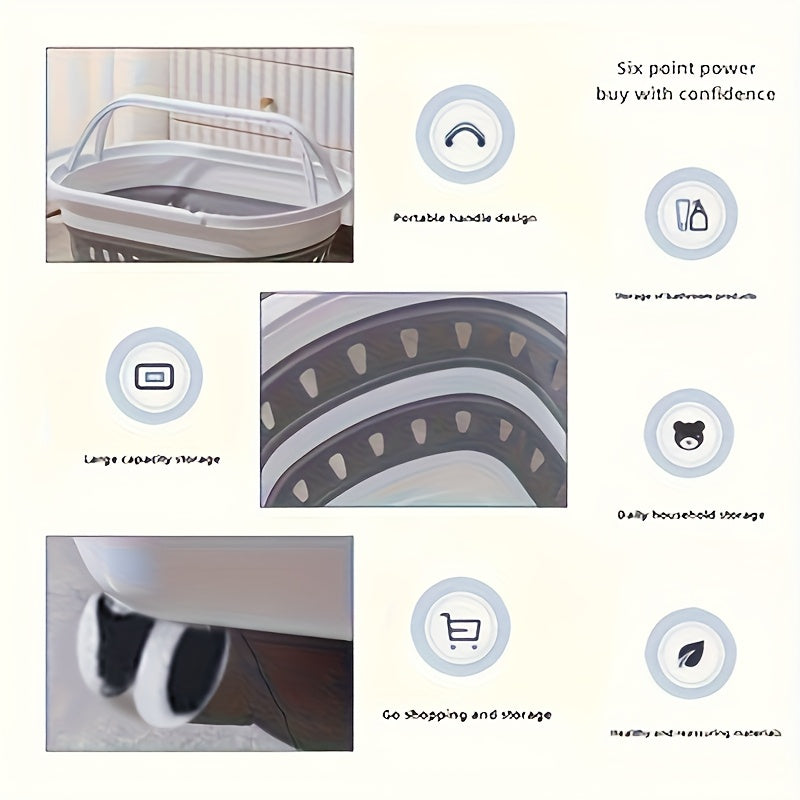 Foldable Laundry Basket with Wheels