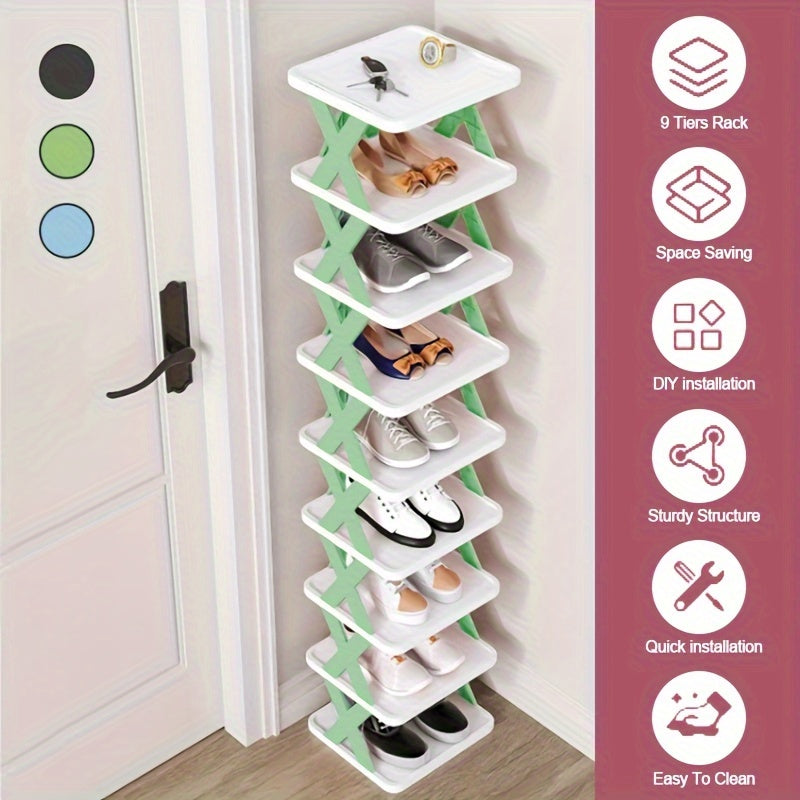 9 Tier Shoe Rack, Space-saving Vertical Shoe Rack