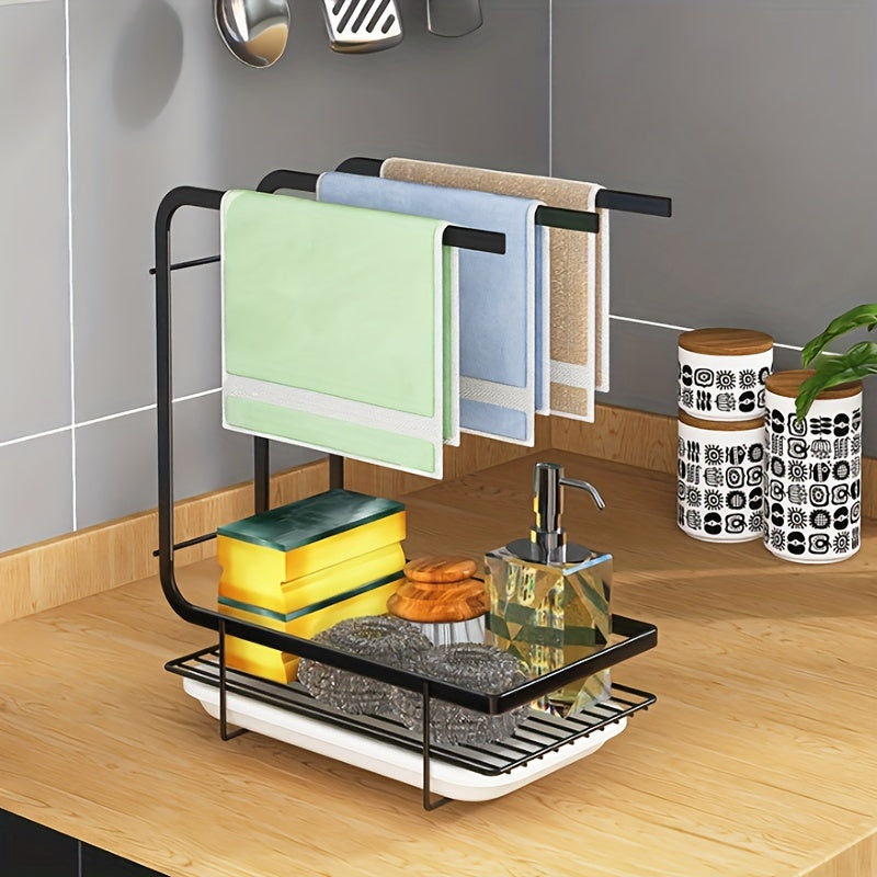 3pcs Kitchen Dishcloth Towel Rack